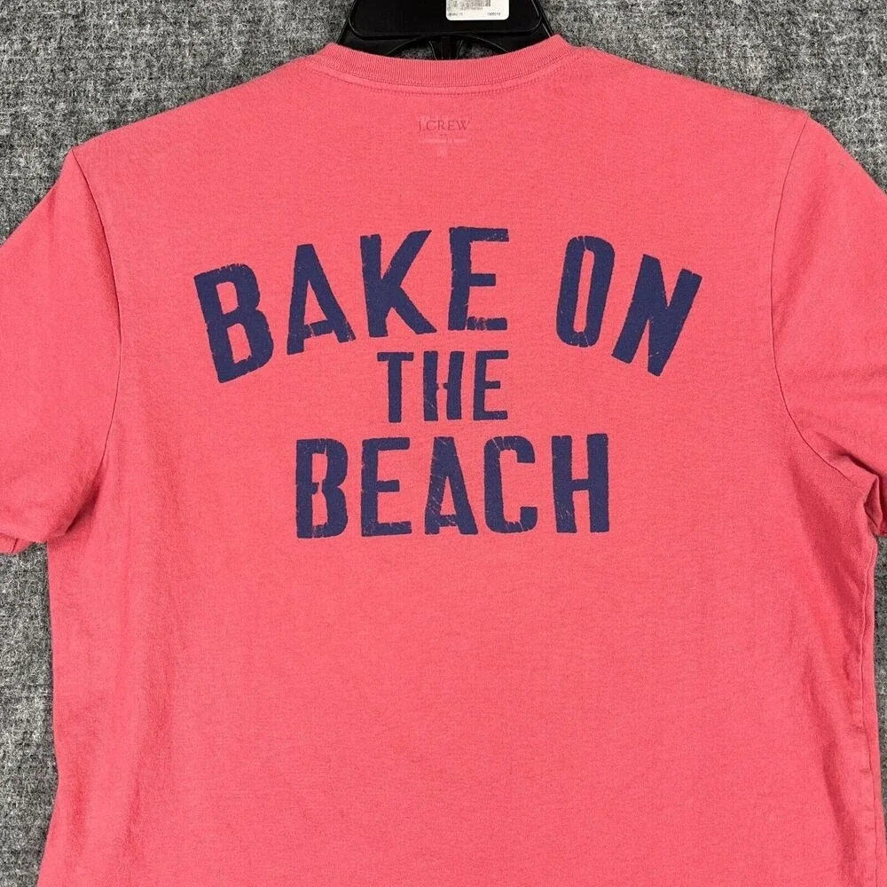 J‎ Crew Shirt Mens Medium Red Lobster Bake Beach Tee Cotton Short Sleeve